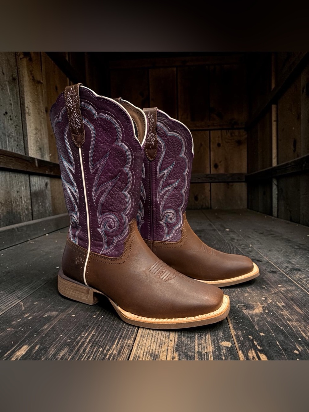 Durango Lady Rebel Pro Women's Ventilated Western Boots Plum Square Toe Size 9.5